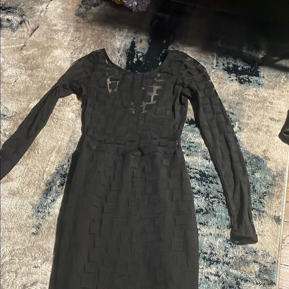 Elegant Black Long Sleeve Dress